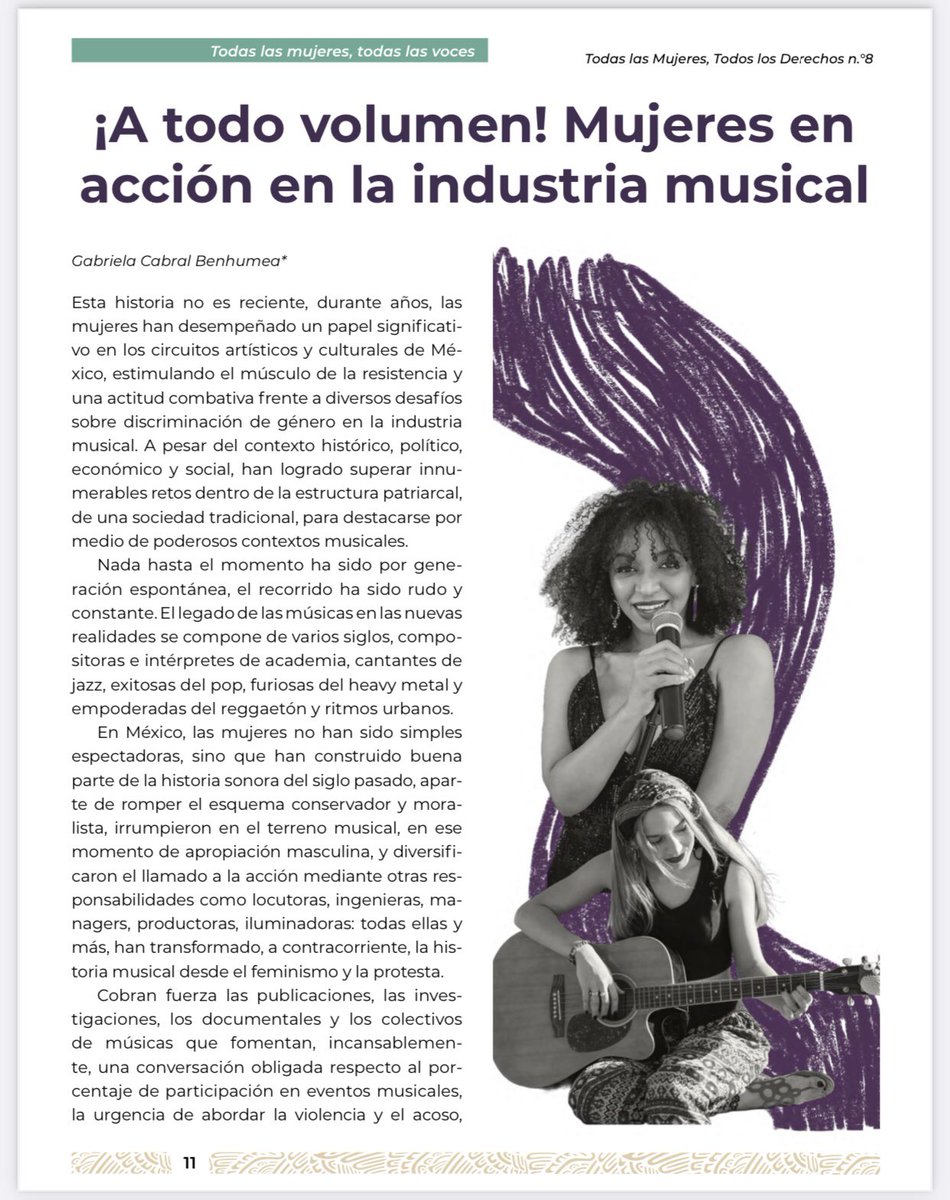 GabaCabral's tweet image. Previo al #8M y siempre, hablemos de nosotras y el panorama musical.  Escribí un texto para el Consejo Nacional de Humanidades, Ciencias y Tecnologías @Conahcyt_Mex  • Pasen y compartan sus comentarios 💜🔊
Descarga ln.run/5VxyG 
#8M2024 #Sororidad #IndustriaMusical