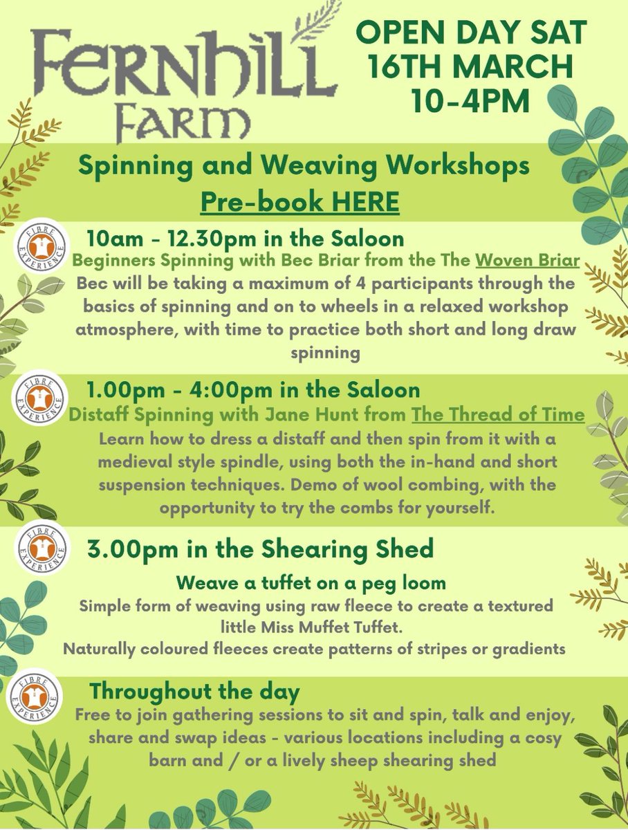 All welcome to Fibre Experience to join with our favourite wool harvesting season - shear, throw fleeces, spin, felt, find your favourite fibre at our fleece and sheepskin sales <a href="/FernhillFarm1/">Fernhill Farm / Fibre</a> Saturday 16th March 10am - 4pm - more details on our websites #lovewool #bladeshear