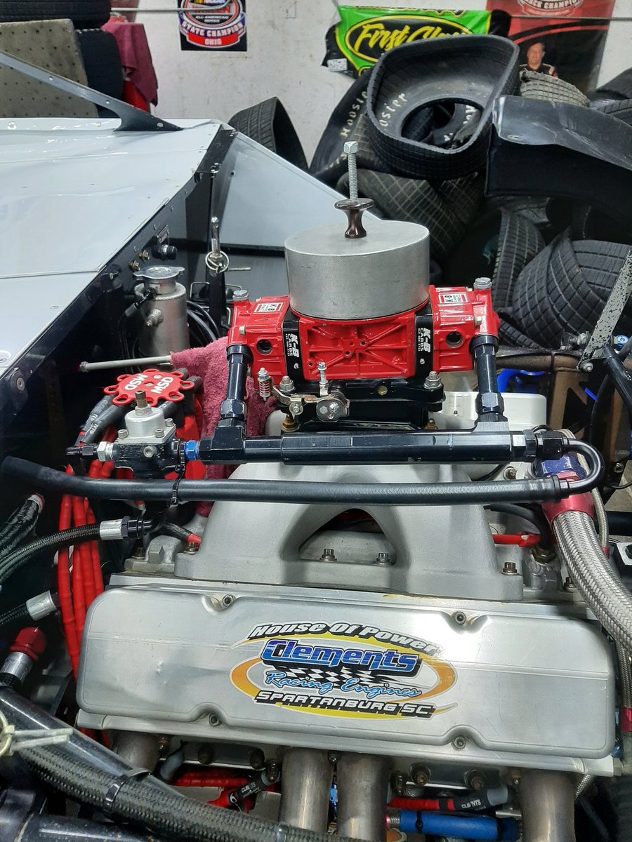 For Sale 438 wide bore 11 degree Clements motor #2146 comes with K-B carb and spacer 4 gallon Peterson oil tank 600 laps since last rebuild DM me for more info or call 567-204-5480