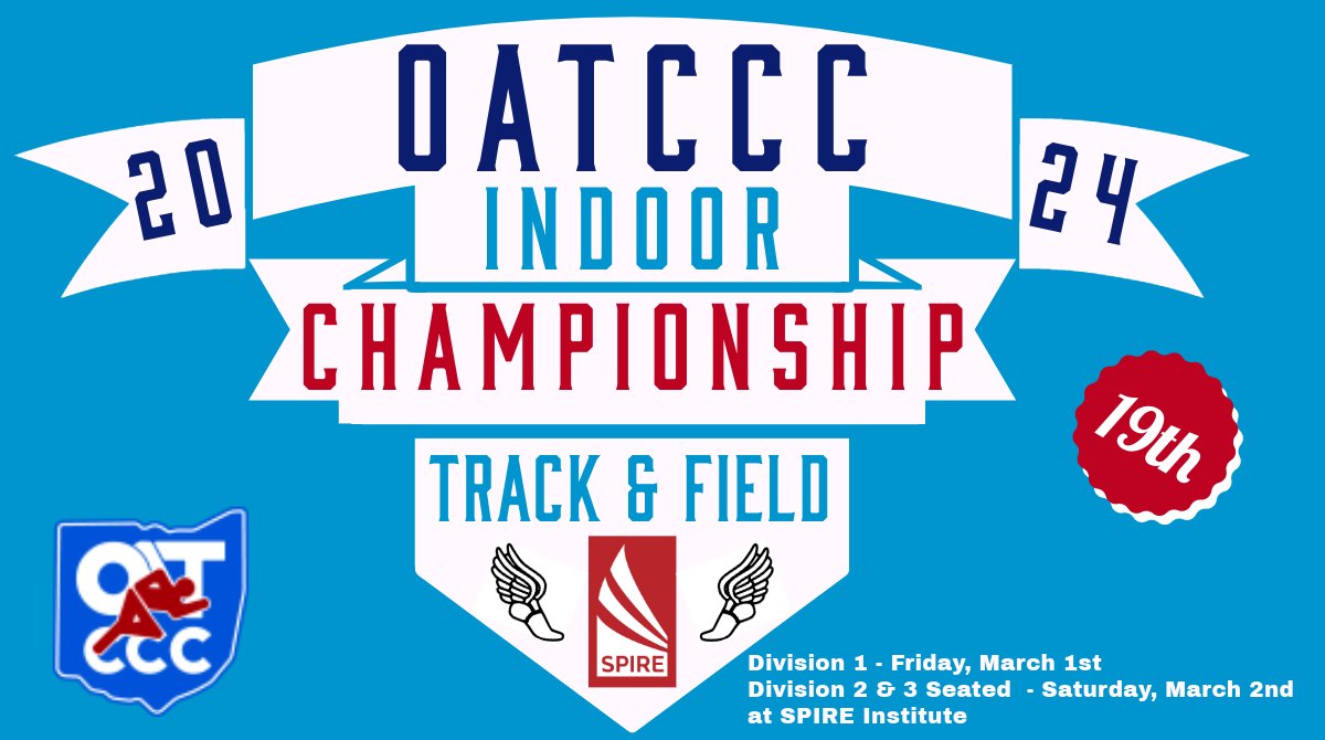 THIS. WEEKEND. Come join us at @SPIRE_Institute for the OATCCC Indoor Track & Field State Championship!