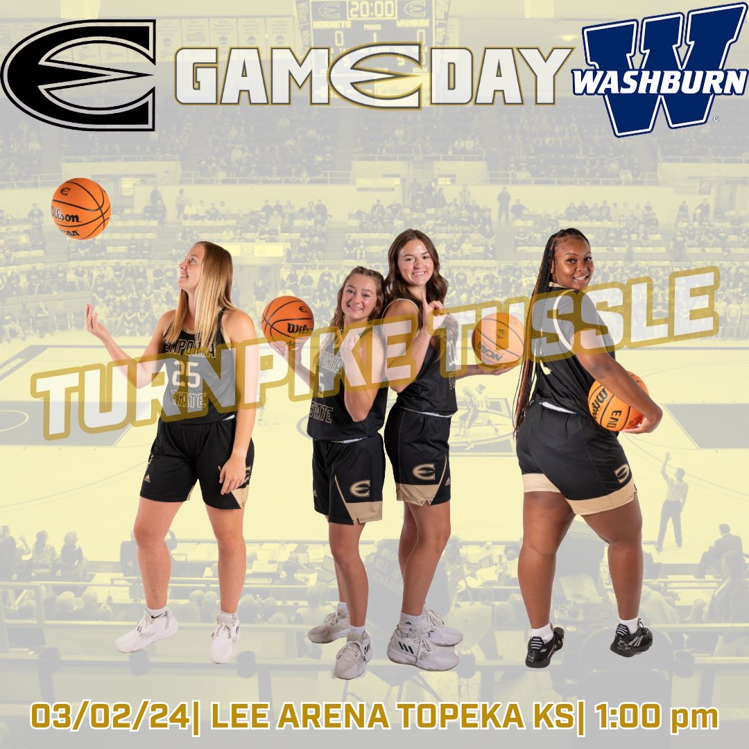 What Better Way To Wrap Up The Regular Season Than Playing Your Rival? #TurnpikeTussleTime 🆚 : Washburn 📍 : Topeka, KS ⏰ : 1:00 PM CST 📊 : esuhornets.com/sidearmstats/m… 🎙 : KFFX 104.9FM 📺 : themiaanetwork.com/esuhornets/ 🐝 : #GoEmporia ||| #StingersUp
