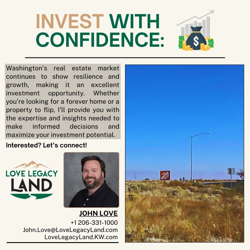 Ready to invest confidently in Washington's thriving real estate market? 🏡 Let me guide you to maximize your investment potential, whether you're looking for your forever home or a property to flip! 💼📈 #WashingtonRealEstate #InvestWithConfidence #LoveLegacyLand