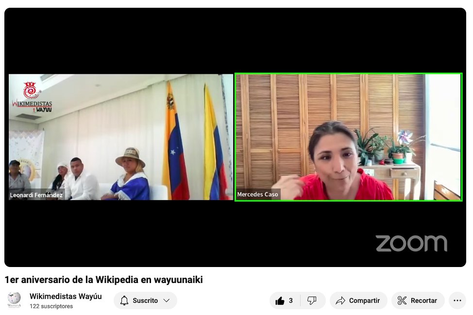 wikimediaco's tweet photo. 📢¨#Wikipeetia es un esfuerzo colectivo de comunidades Wuayuu que tranpasa fronteras, genera puentes con otras naciones originarias de la region, con su experiencia nos han mostrado un camino¨. #MercedesCaso @Wikimedia @guc_wikipeetia

🎉#Aniversariowikipeetia #wikimedistaswayuu https://t.co/ggjKGmFumS