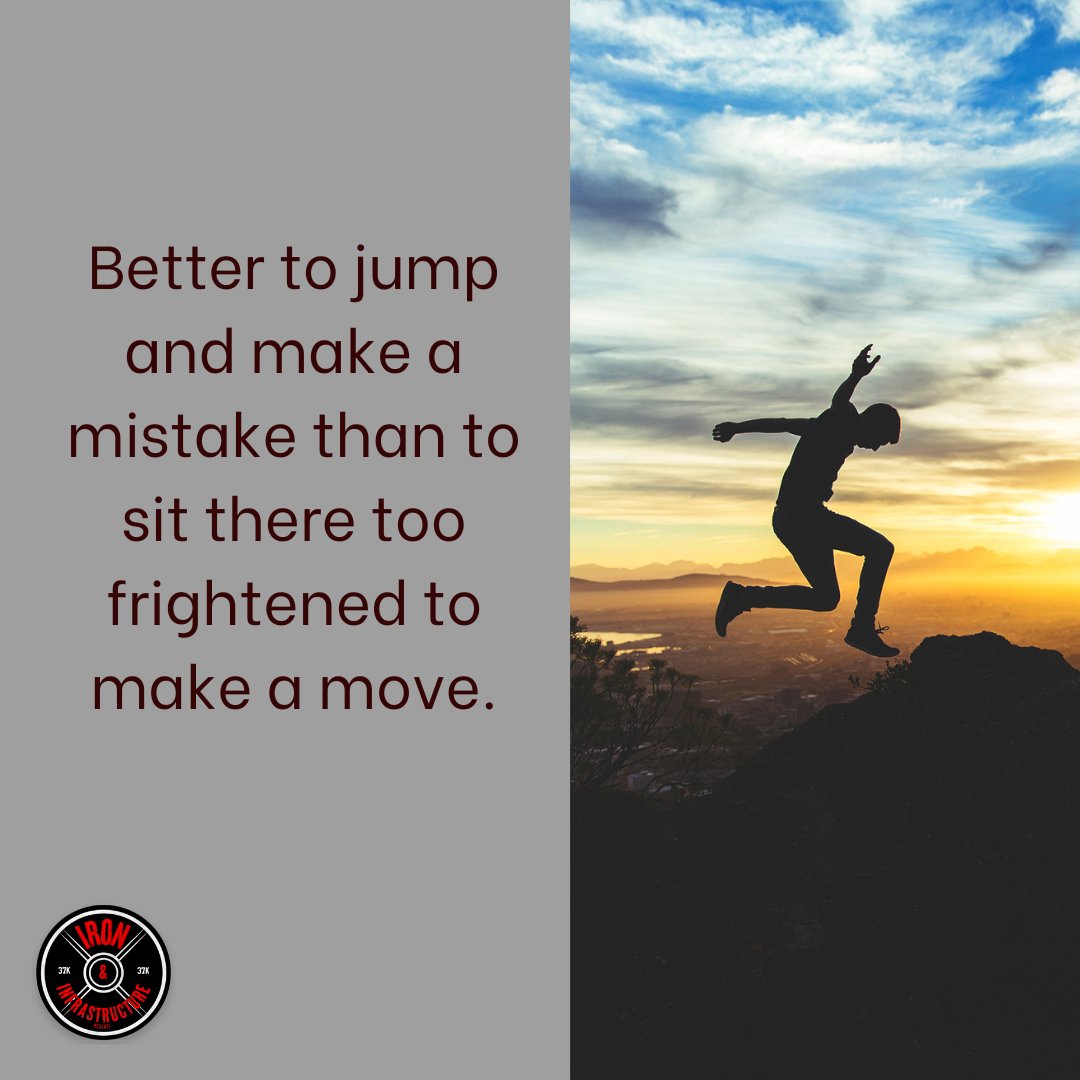 jacobemery44's tweet image. Taking the leap beats living in fear. Embrace mistakes, they&apos;re steppingstones to success. 🌟 #DareToJump #EmbraceTheJourney #IronandInfrastructure #IronandInfrastructurepodcast