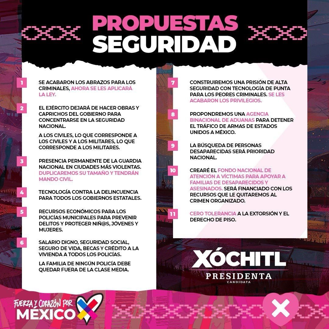 Yo quiero un México en el que todos podamos salir a la calle sin sentir miedo. Cuando ganemos la Presidencia de México, estas serán algunas de mis acciones en materia de seguridad. #MxSinMiedo