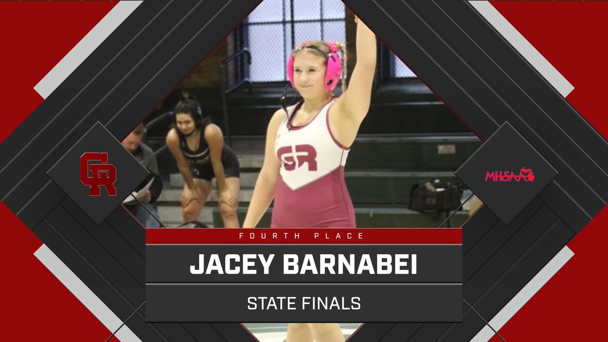 CONGRATS TO Jacey Barnabei finishing in Fourth Place at the State Finals