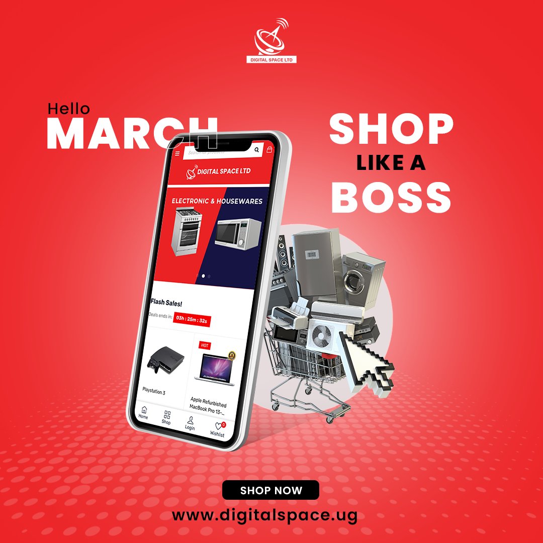 DigitalSpace_UG's tweet photo. Shop like a boss with us. Add your products to cart then checkout and get them delivered at your doorstep.

#digitalspaceug #onlineshopping https://t.co/fAu6P1r4Fu