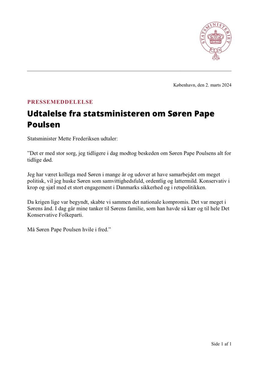 Statsministeriet tweet media