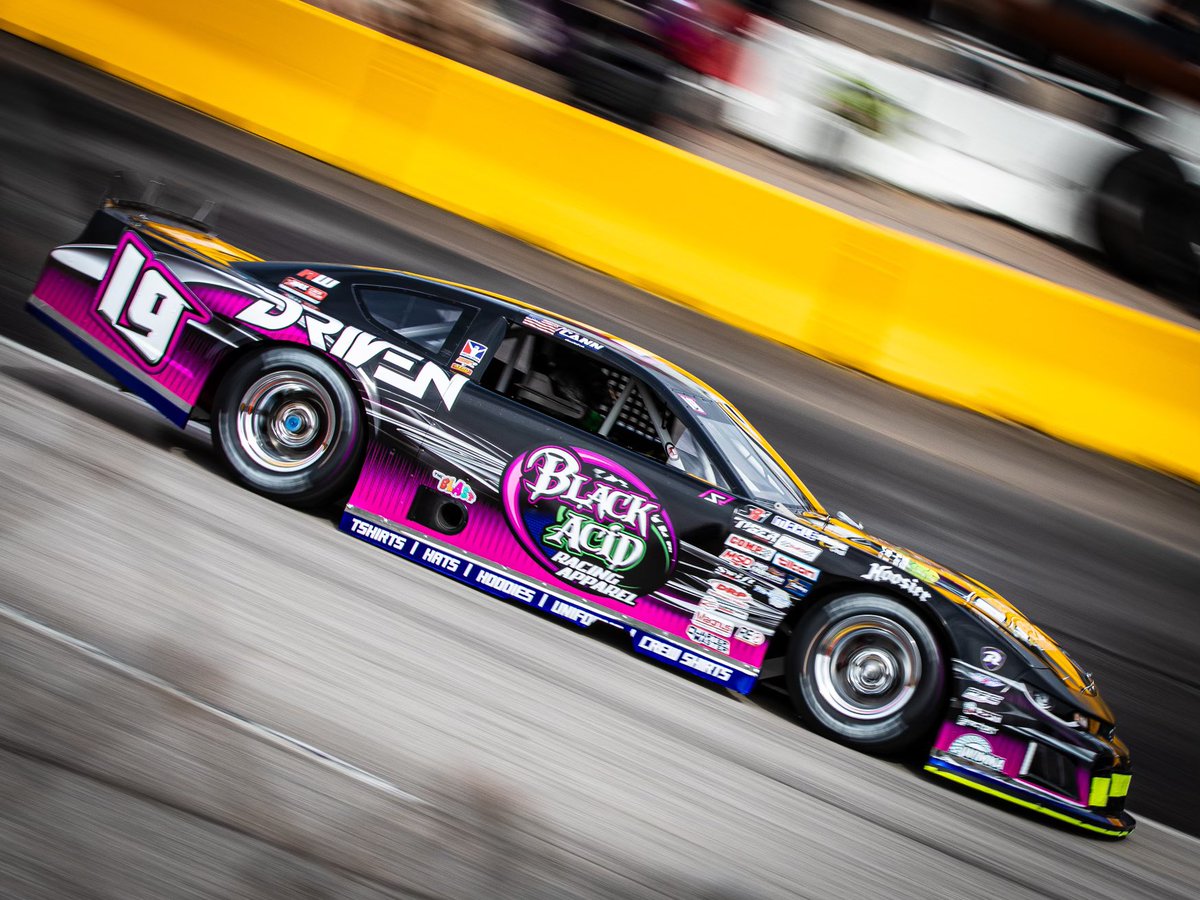 CARSTour's tweet photo. After a brief delay for track drying, first practice is underway and it’s officially #Egholm100 RACEDAY! 

👥 Grandstands Open // 1:15pm
⏱️ Qualifying // 2:45pm
🚥 Green Flag // 4:30pm

@SoundGearHear | @zMAXFormula https://t.co/igA0EJsvye