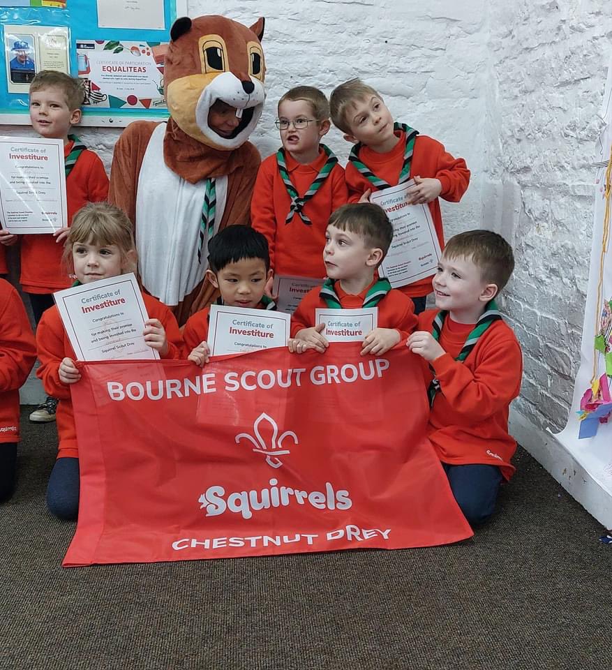 Fab to see one of <a href="/stambournescout/">Stamford&BourneScouts</a> new squirrel dreys invest it’s new members. Great work from the <a href="/bournegsl/">Daniel Day</a> and their team including squirrel Carolyn! <a href="/LincsScout/">Lincolnshire Scouts</a>