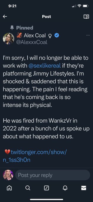 Sharing @AlexxxCoal story about Jimmy Lifestyles. I remember this outcry very well. It is not shocking<a class="tags" href="/tag/alexxxcoal">@alexxxcoal</a>
