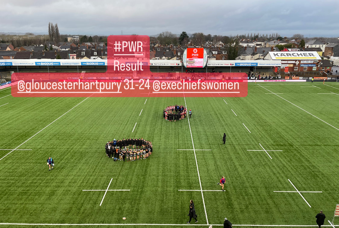 andywyman's tweet image. #PWR result #kingsholm ⁦@gloshartpury⁩ 31-24 ⁦@ExeChiefsWomen⁩