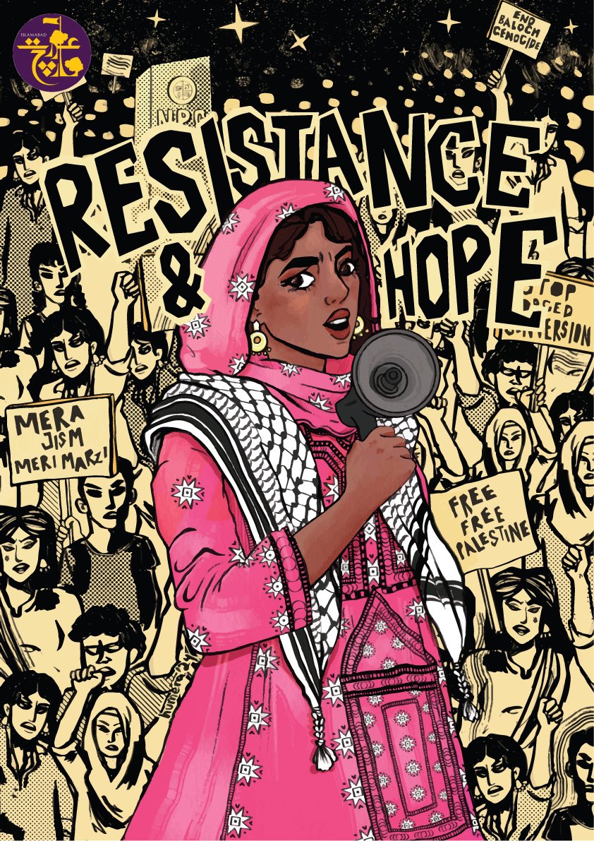 ✨Aurat March Isb 2024 Poster Reveal✨
This year our poster embodies resistance&amp;hope. We've seen acts of resistance against forced deportation of Afghan families, struggle of Palestinian people, Baloch women's movement &amp; our resistance against injustices against women in Pakistan