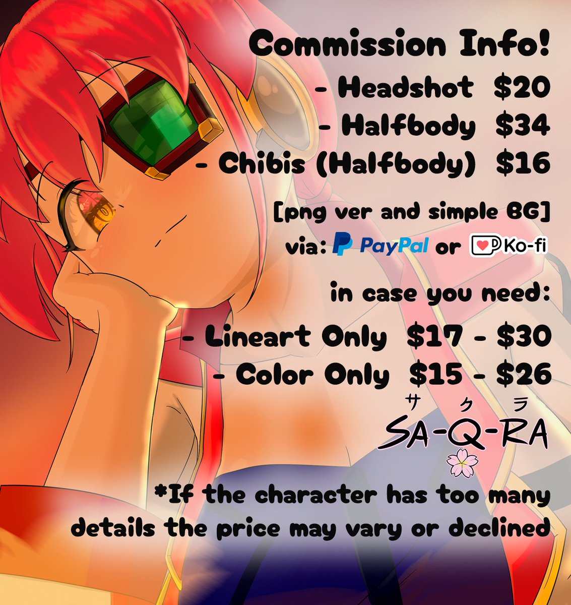 JetSTBeat's tweet image. I can work with English and Spanish!!
Nueva presentación para los precios!!!
Los precios pueden variar si el personaje en cuestion tiene muchos detalles.
#commissionopen #digitalart #ComisionesAbiertas #Vtuber