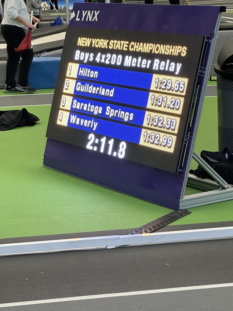 Hilton boys 4x200 set a new <a href="/SecVAthletics/">Section V Athletics</a> record in the state prelims! #GoCadets 🍎🏃‍♂️