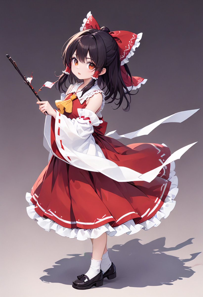 hakurei reimu 1girl solo bow detached sleeves ascot red bow gohei  illustration images