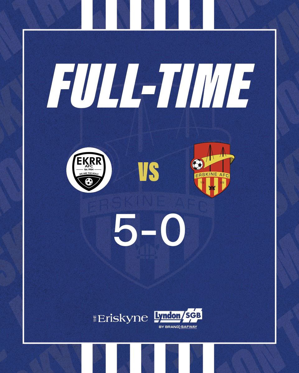 ErskineAFC (@erskineafc) on Twitter photo Harsh result that doesnโt reflect the performance.
11 boys missing from the squad meant we were up against it, especially against a clinical team. ๐๐ป
Out the cup, focus back on the league next week!
Thanks again to our sponsors <a href="/theeriskyne/">The Eriskyne</a> & @Lyndon_SGB ๐๐ป
#MONTHESKINE โค๏ธ๐ Harsh result that doesnโt reflect the performance.
11 boys missing from the squad meant we were up against it, especially against a clinical team. ๐๐ป
Out the cup, focus back on the league next week!
Thanks again to our sponsors <a href="/theeriskyne/">The Eriskyne</a> & @Lyndon_SGB ๐๐ป
#MONTHESKINE โค๏ธ๐