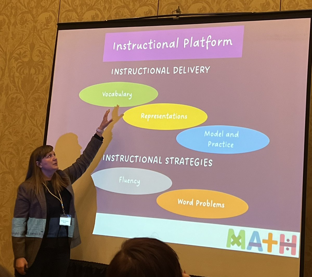 Awesome session with @sarahpowellphd learning about the Essential Components of Math Interventions and SDI. @RIDeptEd @rimtamath @mrsmello9 #Math4All
