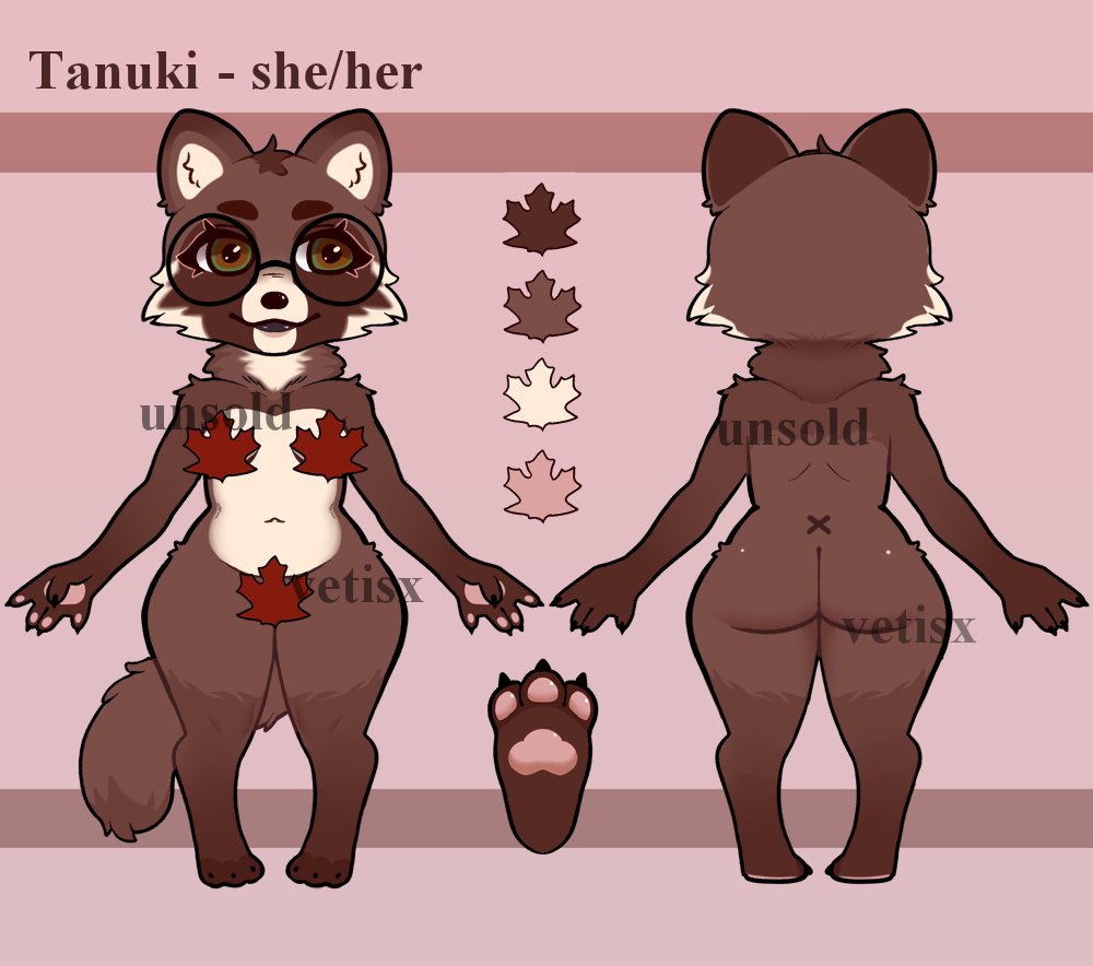 Letting both of these designs go for 70$ EACH. First come first serve, shoot me a DM if you're interested. (. ❛ ᴗ ❛.) Thru p4ypal, and you'll get the hi-res unwatermarked file + layered .psd file afterwards. Maple the tanuki also has an uncensored version. 💕Ty xoxo