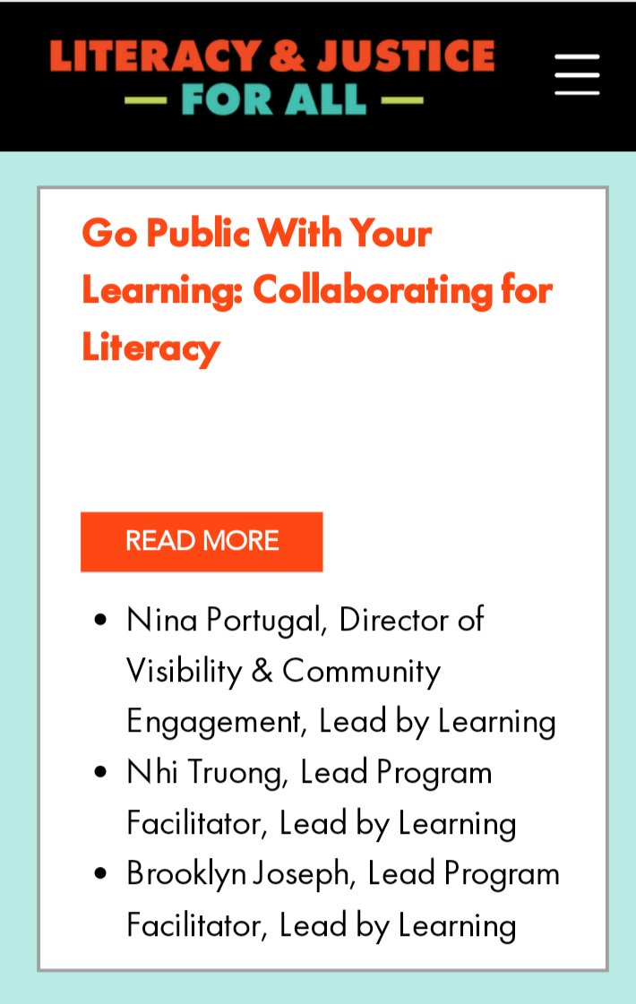 Up early on a Saturday looking forward to hear my friend Nhi from Lead by learning present today along with others. #LJ4ALL literacyandjusticeforall.org/sessions-2024