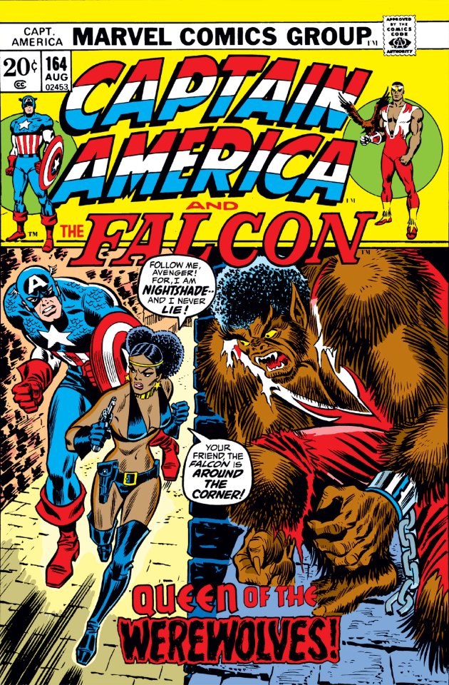 MarvelADay's tweet photo. Captain America #164, 1973. #MarvelADay #Cap164
“Queen of the Werewolves!”
Script: Steve Englehart
Art: Alan Weiss
Cover: John Romita https://t.co/9sYkL4UX3L