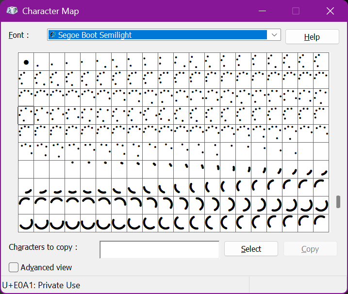 Did you know that the spinner seen in modern Windows boot screens is stored as a font?