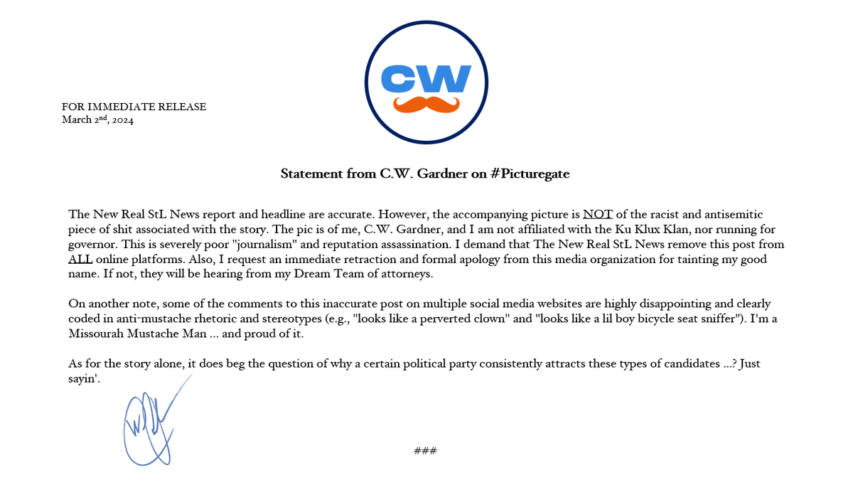 cwg18's tweet photo. ๐จSTATEMENT FROM C.W. GARDNER ON #PICTUREGATE๐จ https://t.co/iIp6BkixQW