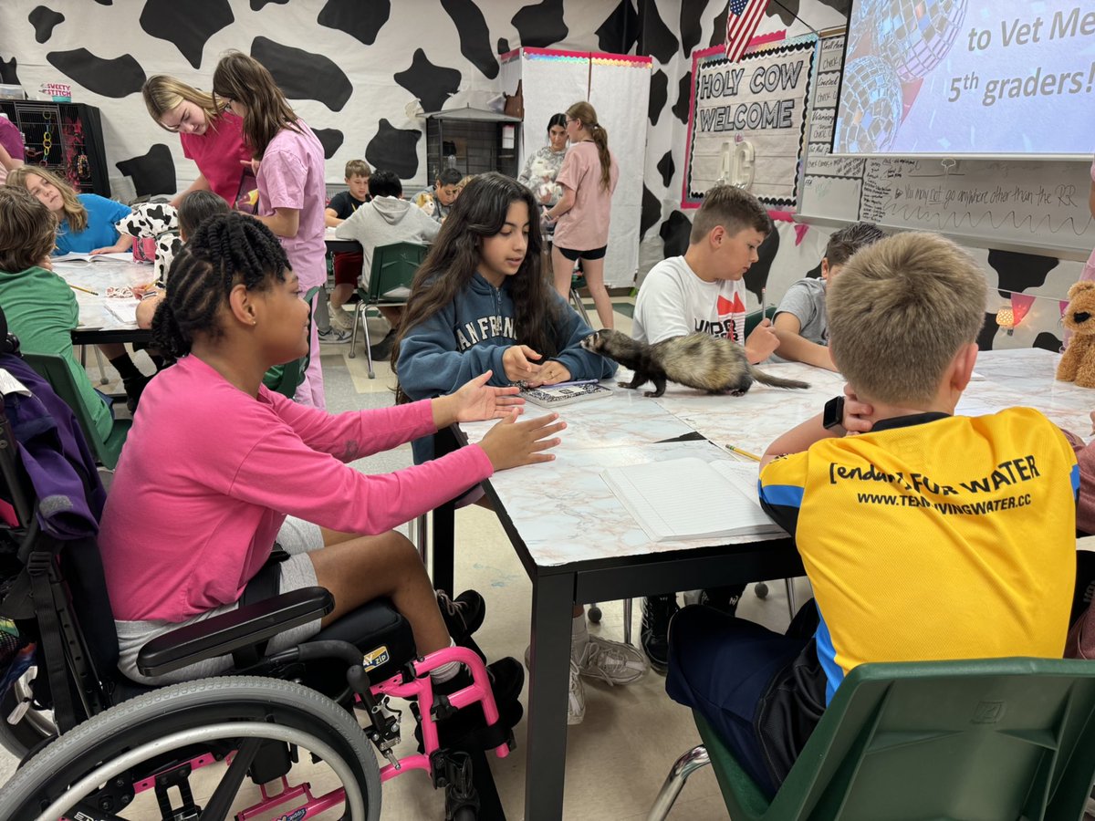 CFHS_Knights's tweet image. Ms. Garcia’s Vet Med students taught 5th Graders from #MossmanElem all about different species, their habitats, and fun facts! What an engaging, hands-on learning experience for all our Knights! #villagecollaboration #LeadingandLearning 💚⚔️🖤
