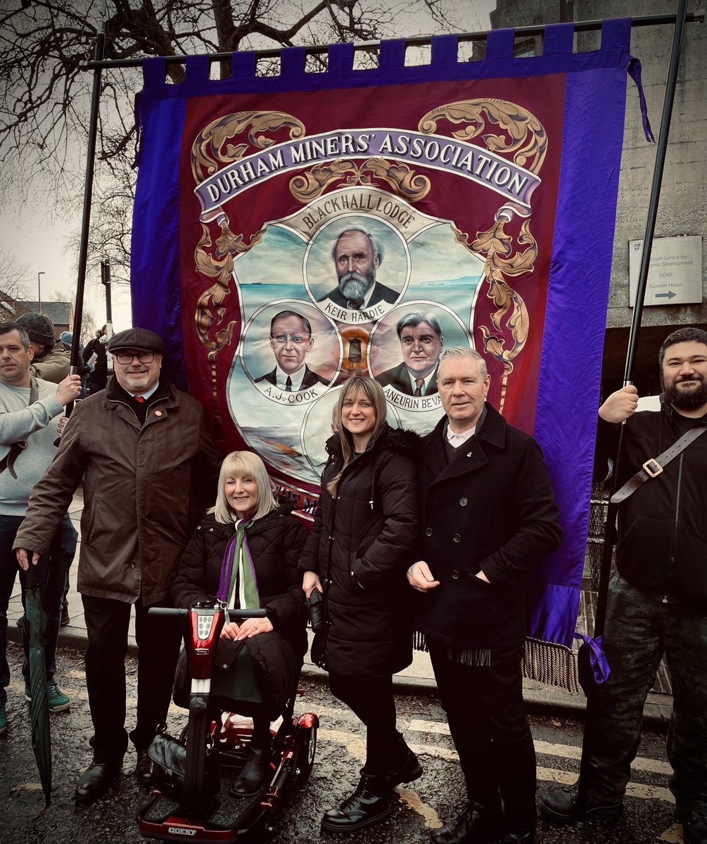 BlackhallRob's tweet photo. It was a privilege to take the Blackhall DMA banner to Durham this afternoon for the Women Against Pit Closures rally.

40 years after the 84-85 Miners’ Strike it’s fantastic to see the women of our pit communities continuing the struggle.

As they sang today, Solidarity Forever! https://t.co/sJWNj9o60O