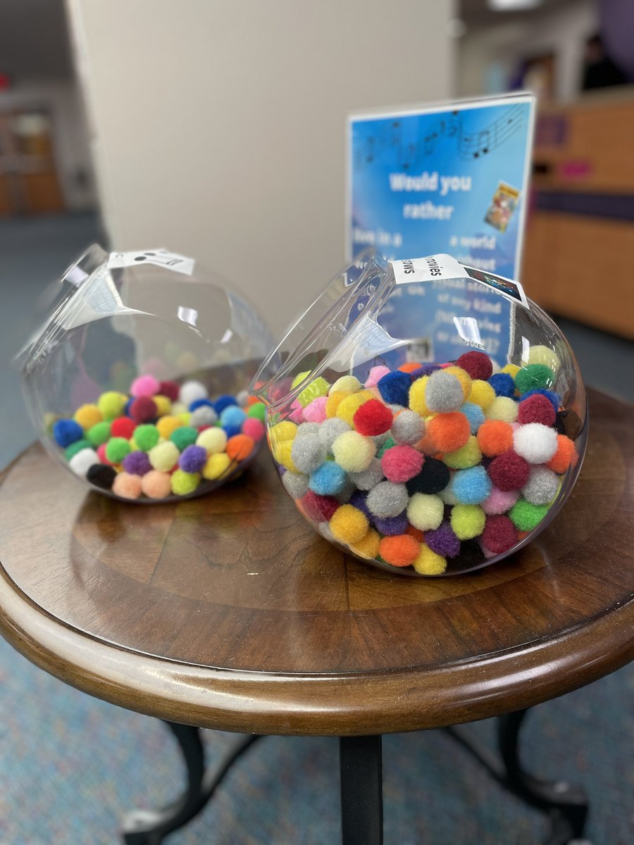 JVHSLibrary's tweet image. Not surprising, but apparently most students would rather live without movies and shows than music! I thought it would be a harder choice than it was—most chose music without hesitation. Come visit the library to vote in next week’s question! #WouldYouRather #LibraryFun #JVHS
