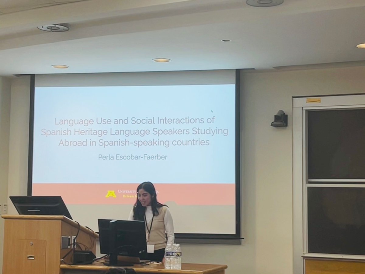 Exploring the linguistic and social landscapes of Spanish Heritage Language Speakers studying abroad! 🌐 Join Perla Escobar-Faerber for a captivating session at #GURT2024 about language use and social networks. A deep dive into the multicultural experience! 🗣️🌍 #HeritageLanguage