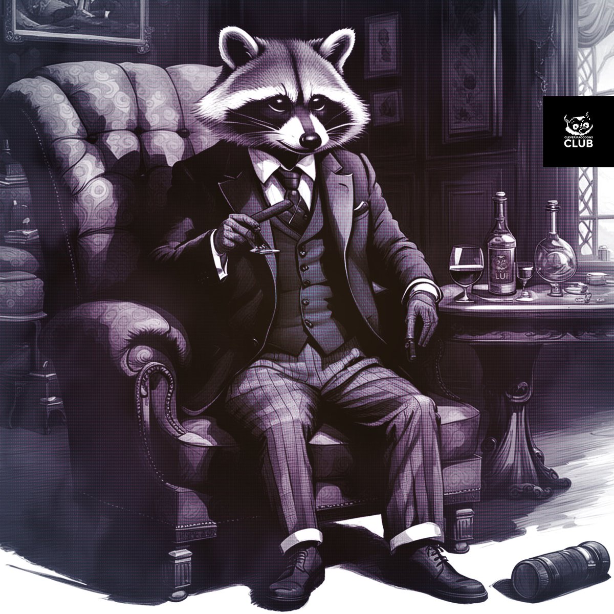 Clever Raccoons Club,

We different, we relax.
Have a whisky, have a cigar.

Find me in the lounge, lets talk business.

Discord open very soon.

P.s. drop your Eth wallet and be considered whitelist 🦝