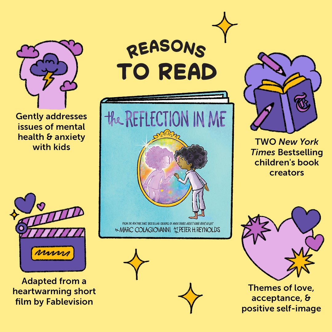 There are so many reasons why The Reflection in Me by @MarcCola3, illustrated by @peterhreynolds, belongs on your little one's bookshelf. Pre-order now: bit.ly/48BuIWG