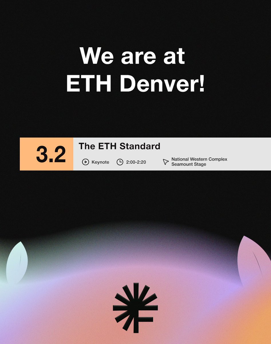 Today, our co-founder Ermin will be presenting on the Seamount Stage at 2pm MST 💬

Be sure to catch his talk about the ETH Standard, Flat Money and our path to create onchain money free from offchain risks 👇
ethdenver.com/agenda/the-eth…