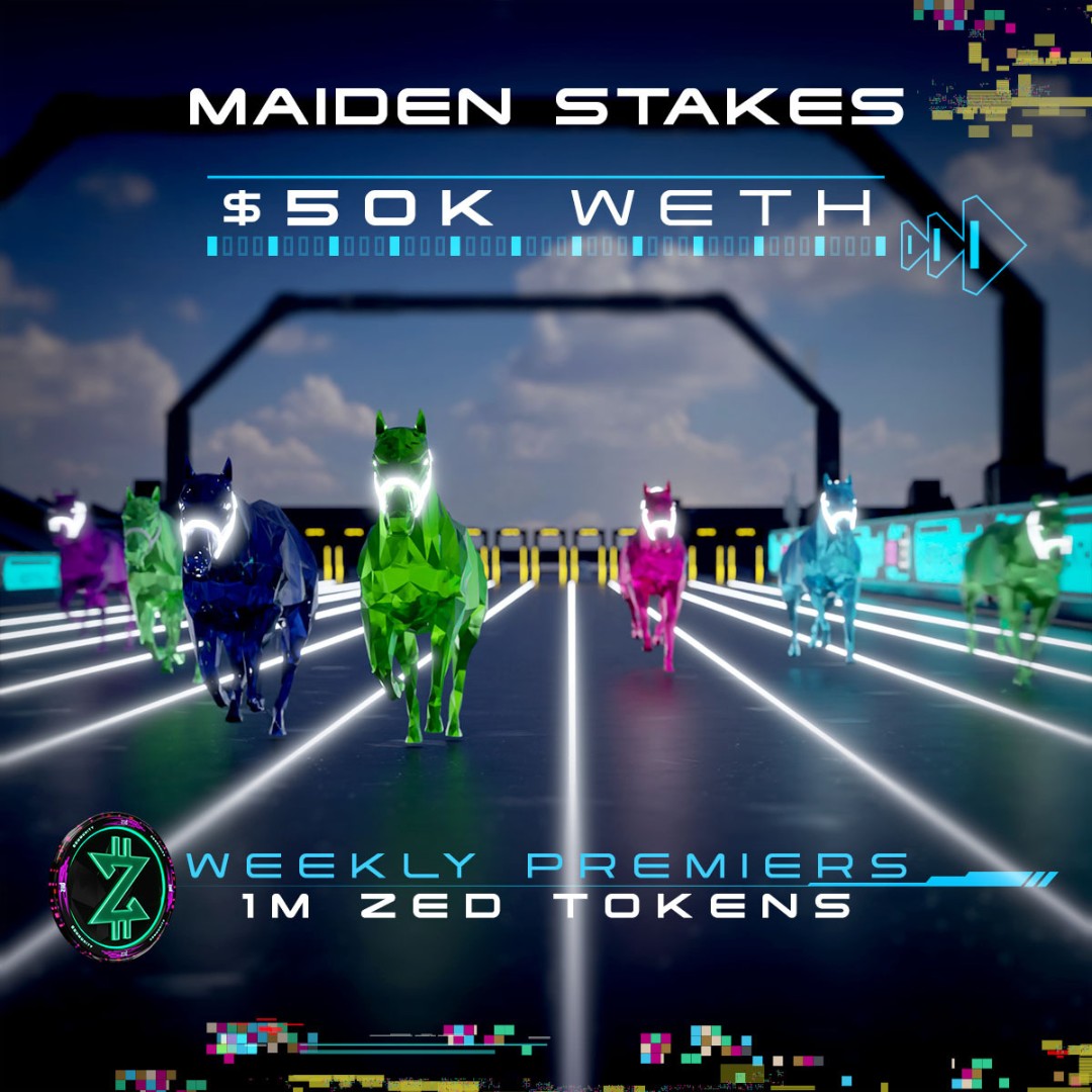 Race to Win! Enter the 6-gate Maiden Stakes qualifiers from March 4-10 &amp; compete for a part of the $50K WETH prize! Open to any racehorse with <21 races. 

Plus, Weekly Premiers offer a whopping 1M ZED Token prize for the <100 Race Premier &amp; Open Weekly Premier! Don't miss out!