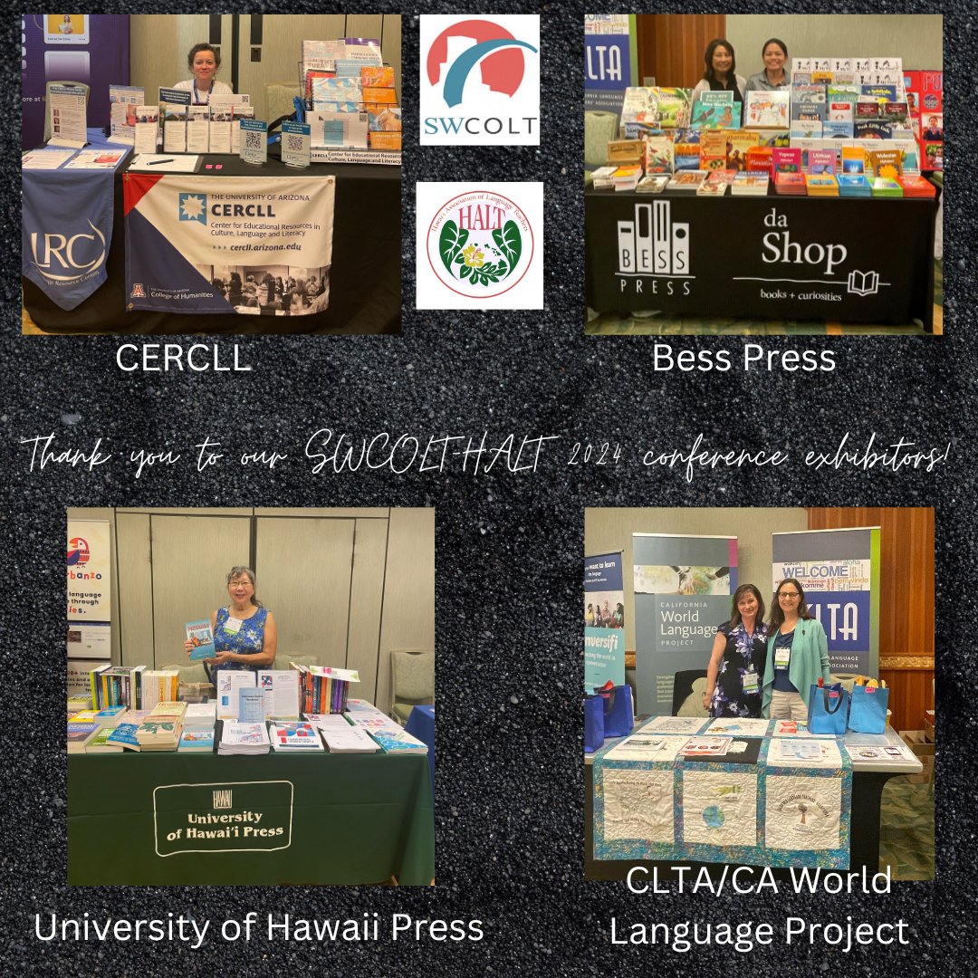 Visit our SWCOLT-HALT 2024 exhibitors in Kaiulani 2/3 & the registration foyer. Thank you again for supporting SWCOLT! @CERCLL @CERCLL1 @besspress @cltaexec @jraught @HALThome