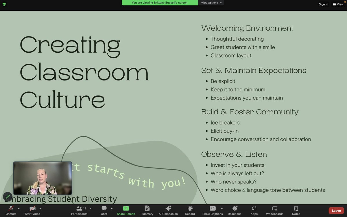 How does embracing student diversity start with you? Thank you to Brittany Bussell for sharing “Embracing Student Diversity: Educating Beyond the Curriculum” at #ATXCPU