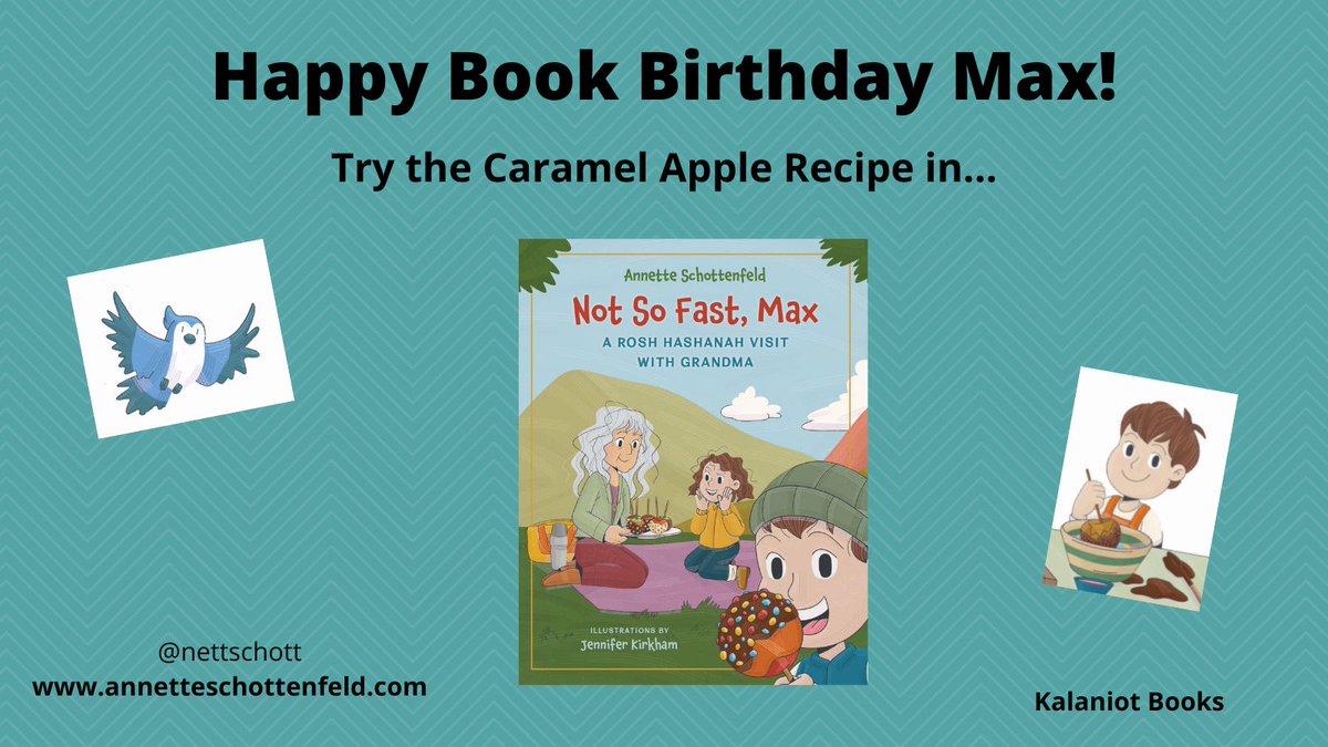 nettschott's tweet photo. Celebrating NOT SO FAST MAX! #bookbirthday
@KalaniotBooks #kidlit #picturebooks #childrenbooks #jewishpicturebooks #family #storytelling #apples #savta #safta #teachers #RoshHashanah #jewishgrandparents #caramelapples #applecake https://t.co/fQQpdfZCA8