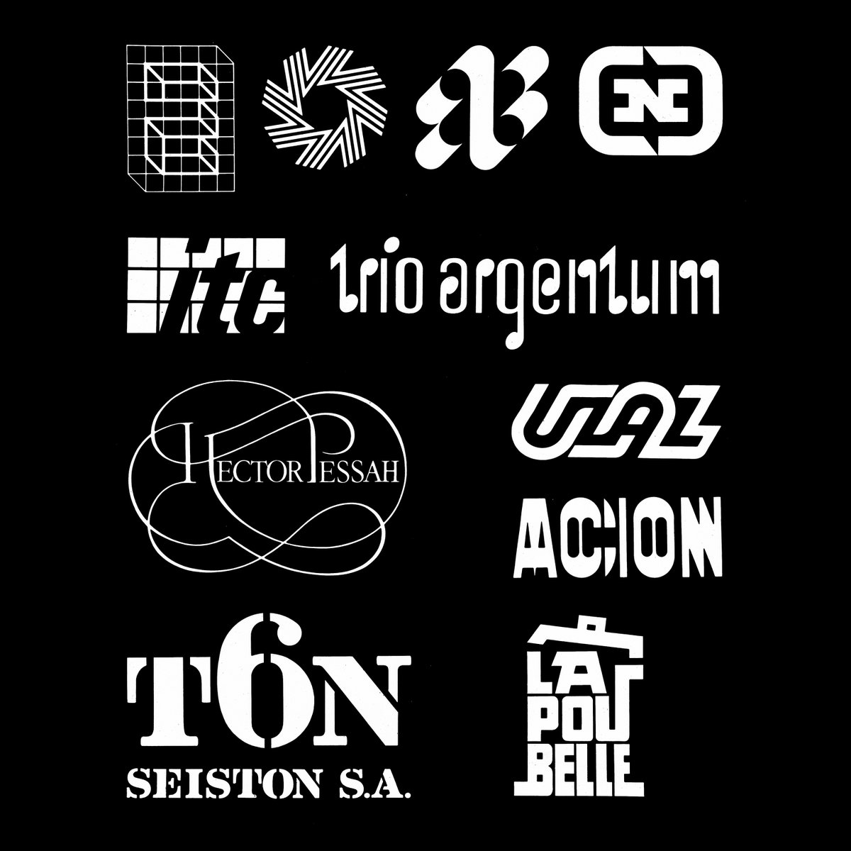 DesignReviewed's tweet photo. Logo designs by Eduardo López + Héctor Romero scanned from Graphic Design 77, 1980 https://t.co/lz2VSGYKFv https://t.co/xLJf4xoSjU