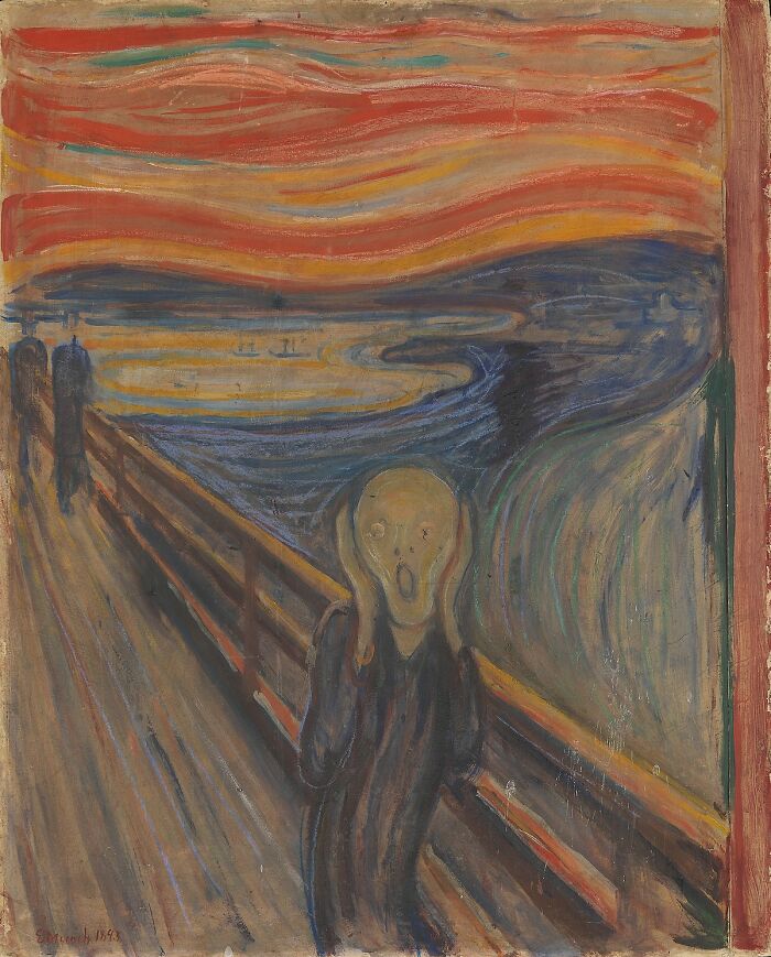 El personaje de 'El grito' de Edward Munch no grita, sino que reacciona al oír el grito, además el famoso cuadro fué pintado sobre un cartón.