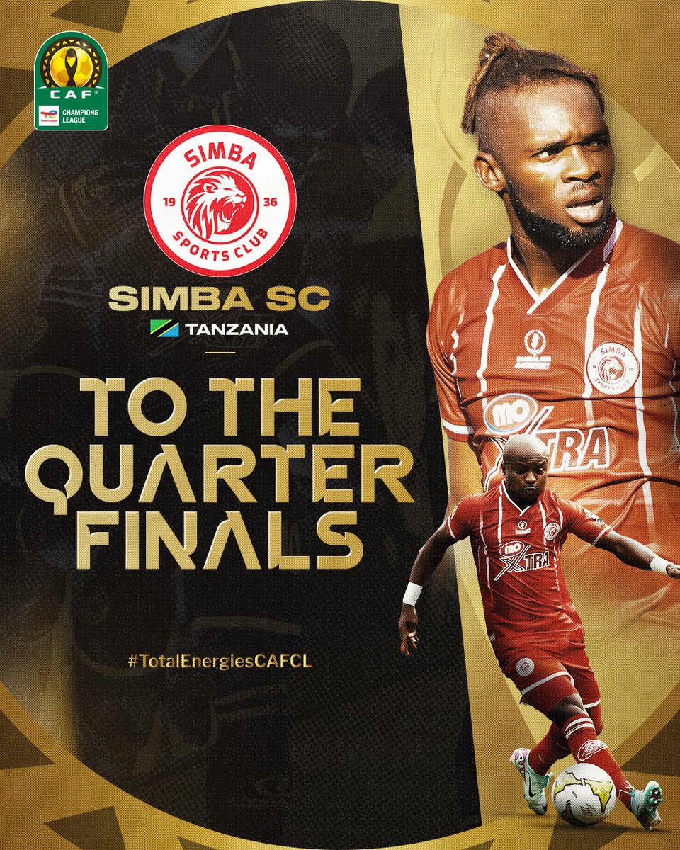 𝗧𝗢 𝗧𝗛𝗘 𝗤𝗨𝗔𝗥𝗧𝗘𝗥𝗦! 🇹🇿 @SimbaSCTanzania step to the knockouts for back-to-back editions! ✅ #TotalEnergiesCAFCL
