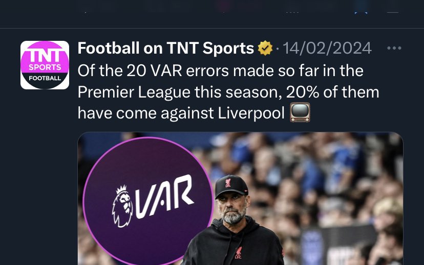 “Lucky Liverpool get all the decisions don’t they”