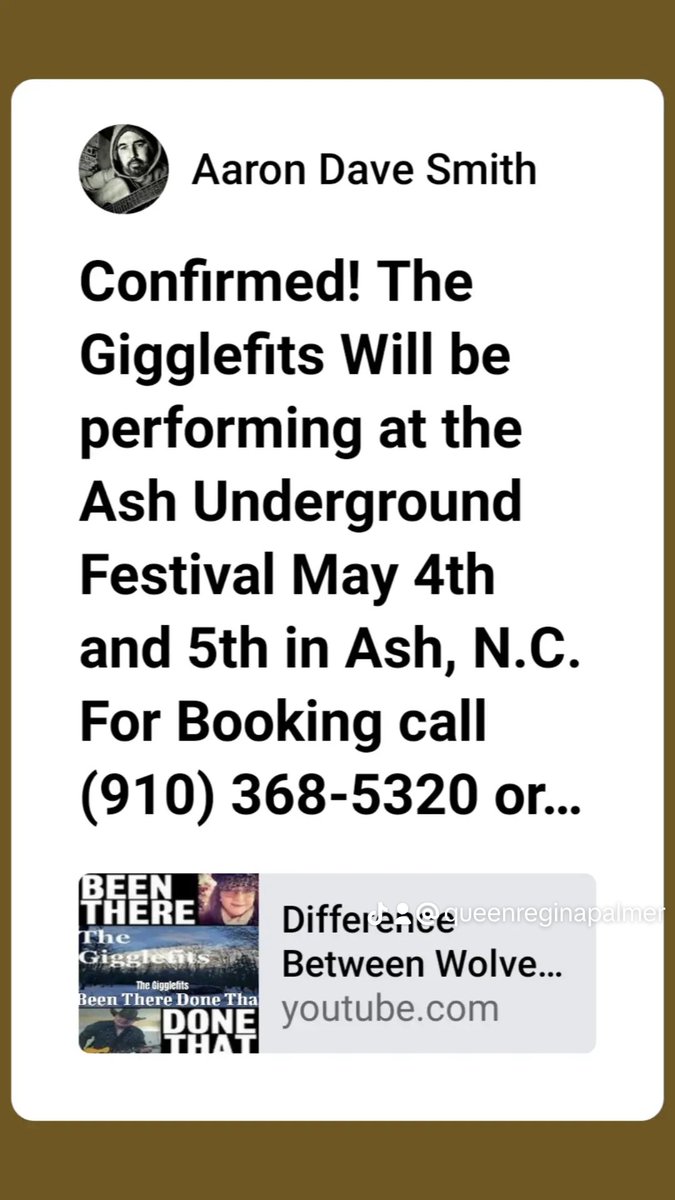 Yay. We are booked for the Ash Underground Festival May 4th and 5th, Ash NC Tickets on sale now. Thegigglefits.com