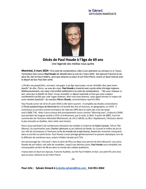 LaboiteSylvainS's tweet photo. Sympathies à toute la famille 🥲Bon Repos Le Grand Paul
@PierreHoudeRDS
Merci à tous les médias pour vos hommages aujourd'hui https://t.co/oHNvlFtiGH