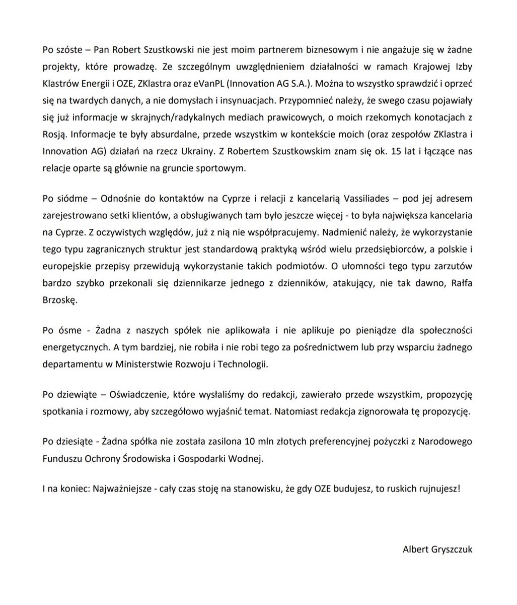 <a href="/AgnieszkaSpiry1/">Agnieszka Spirydowicz</a> <a href="/RzeczkowskiG/">Grzegorz Rzeczkowski 🇵🇱🇪🇺🇺🇦</a> <a href="/MichalFuja/">Michał Fuja</a> <a href="/NewsweekPolska/">Newsweek Polska</a> Panie Redaktorze <a href="/RzeczkowskiG/">Grzegorz Rzeczkowski 🇵🇱🇪🇺🇺🇦</a> otrzymał Pan wyjaśnienie dla wszystkich Pana wątpliwości i pytań. Natomiast nadal stosuje Pan narrację PiS , z którą my musiliśmy się mierzyć przez 8 lat.