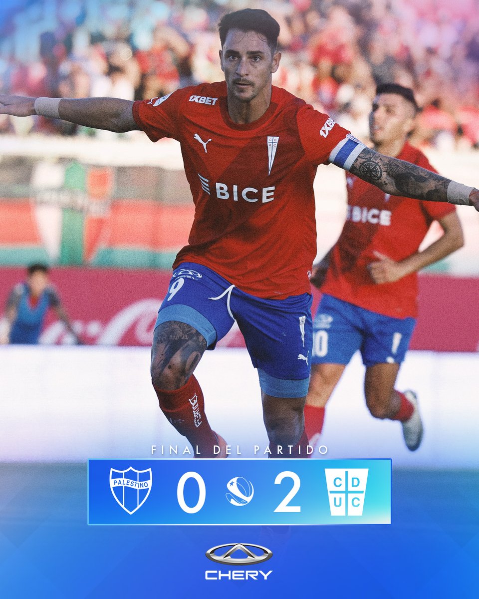 Cruzados's tweet photo. ¡𝗙𝗜𝗡𝗔𝗔𝗔𝗟 𝗬 𝗧𝗥𝗜𝗨𝗡𝗙𝗢 𝗣𝗔𝗥𝗔 𝗟𝗔 𝗙𝗥𝗔𝗡𝗝𝗔! ⚪🔵

Tremendo partido de #LosCruzados para vencer por 2-0 a Palestino de visita ✊

Alexander Aravena se mandó un golazo y el Capitán Fernando Zampedri anotó su 𝗚𝗢𝗟 𝟭𝟬𝟯 para sumar ➕3️⃣ en esta Fecha 3 del #CampeonaoItaú 2024 🏆

𝗩𝗔𝗠𝗢𝗦 𝗨𝗖 ⚪🔵

#ResultadoChery