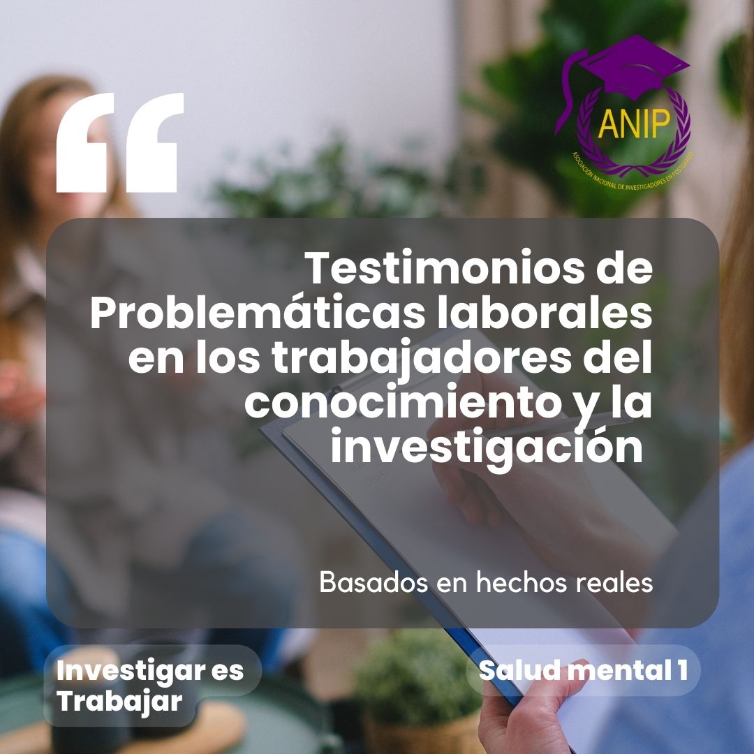 ANIP_Chile's tweet photo. 💢 Compartimos relatos anónimos de socios ANIP sobre sus problemáticas laborales.
Día 4: Les contamos acerca de los problemas de salud mental.
Te invitamos a leerlos  y comentarlos  por si te ha pasado algo similar 🤝👊✊️
#InvestigaresTrabajar 
#Poruntrabajodigno https://t.co/WDrGpKZUmK
