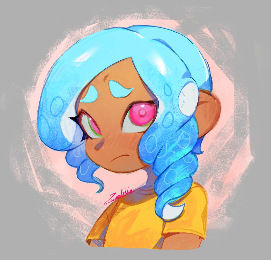 8号 ,null ,タコガール 「repost of a lil octoling 」|Zambiieのイラスト