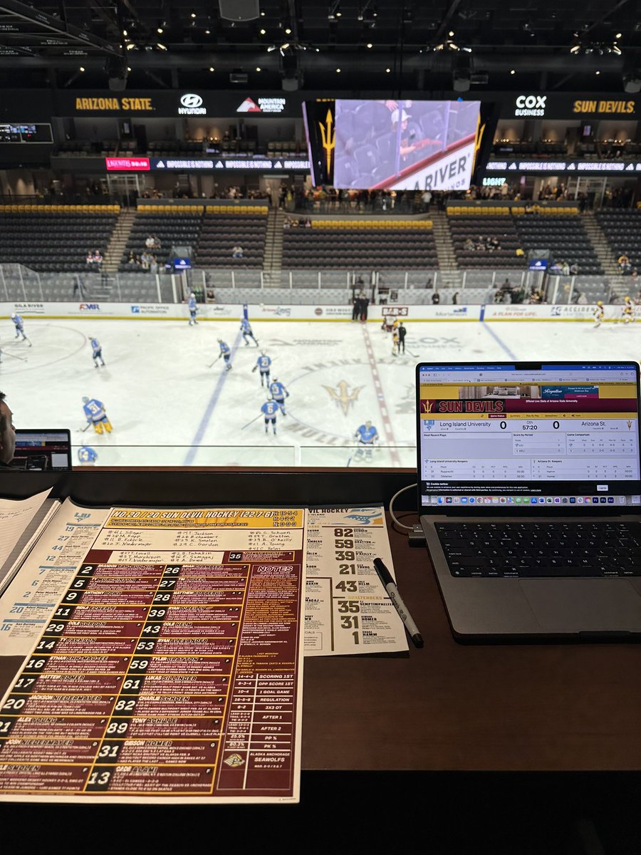 Back it again. Join @gabbyjchernoff and myself for the last home game of the season for @SunDevilHockey. Puck drops at 5:00pm. 📺: pac-12.com/live/arizona-s…