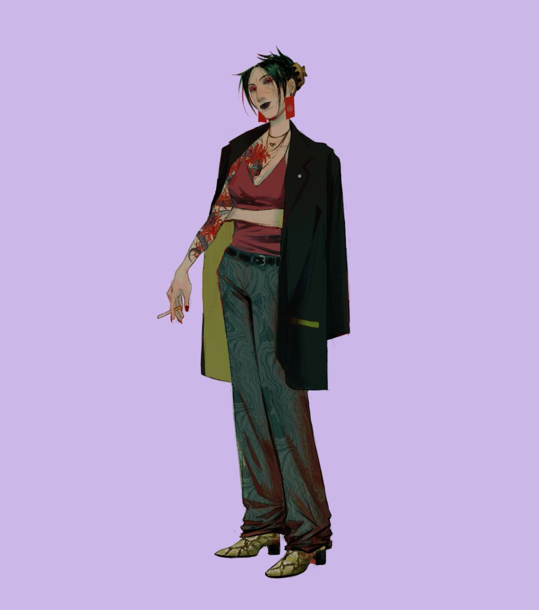 my friend and I decided to make a yakuza ос, and of course I decided to make a hot lady😔